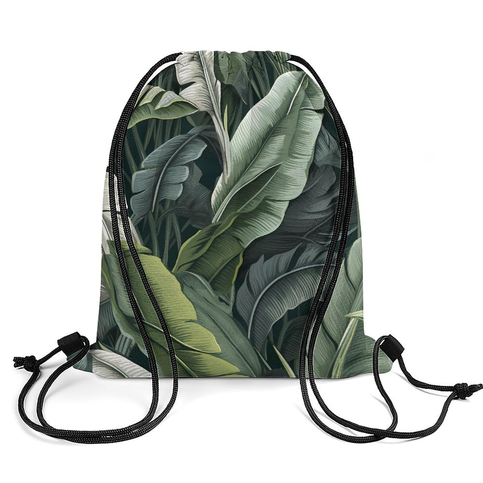Banana Leaf Drawstring Backpack Durable Sport Gym Bags Daypack for Men Women 35 * 42cm