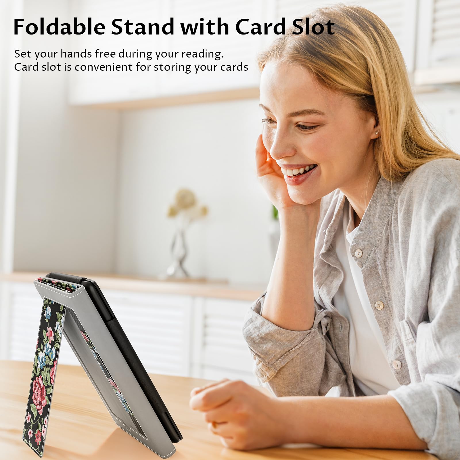 VORI Funda con soporte para Kindle Paperwhite de 6 pulgadas (se adapta a 10ª generación 2018 / todas las generaciones Paperwhite anteriores a 2018) Funda inteligente de piel sintética con encendido y