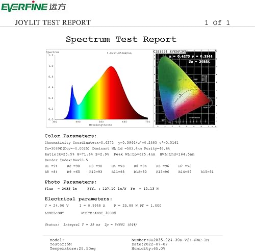 Miniatura 9 de JOYLIT Tira de luz LED extremadamente brillante de 915LMFT de 24 V, 16.4 pies, 3000 K, blanco cálido, CRI 92+, listado por UL 2835 SMD 224LEDsM de