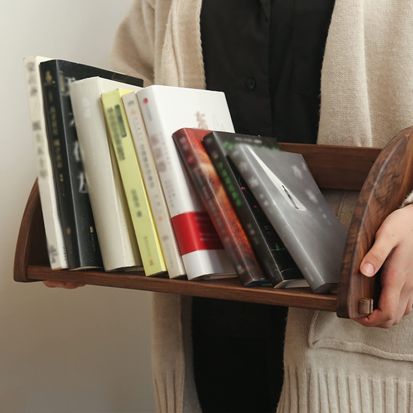 Fermalibri in legno fatto a mano, fermalibri per scaffali, fermalibri per libri, film, DVD, CD, videogiochi, 2 pezzi