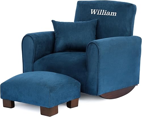 Miniatura 4 de Sillón personalizado para niños pequeños, mecedora tapizada con personalización, silla para niños pequeños con nombre personalizado, cómodo sillón