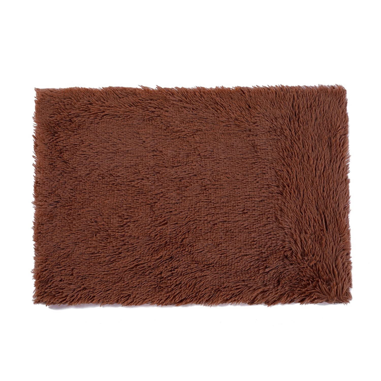 AORUI Fluffy Pet Blanket Faux Fur Soft Fleece Dog Blankets 55x40cm Washable Puppy Throw Blanket Self-Warming Quilt Sleeping Mat for Large Dogs Cats Pets,Brown