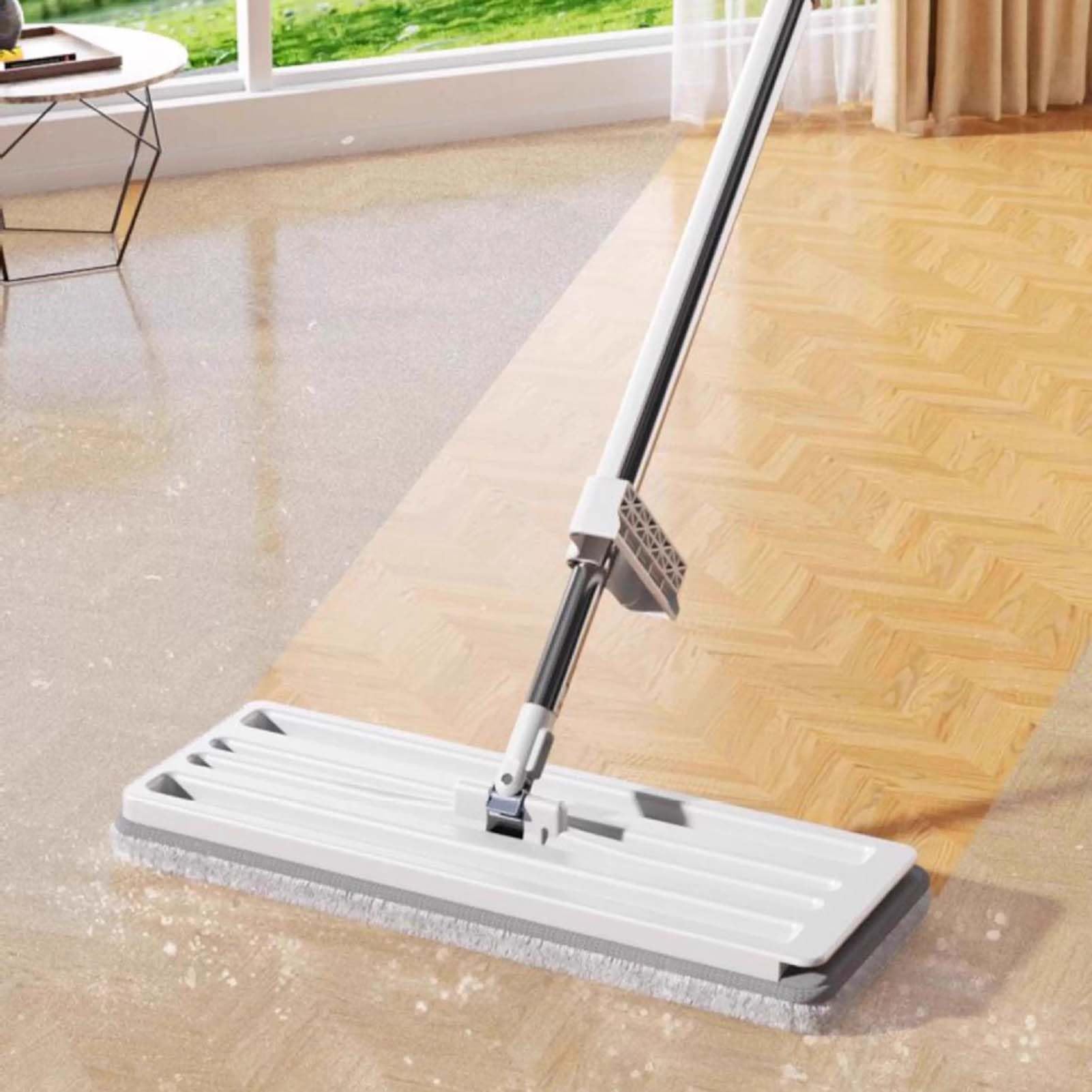 Mopa Fregona con Paño Microfibra Lavable, Fregona para Suelos De Casa, Limpiador De Suelos Reutilizable Y Absorbente, Mopa con Mango Ajustable para Limpieza Diaria Interior