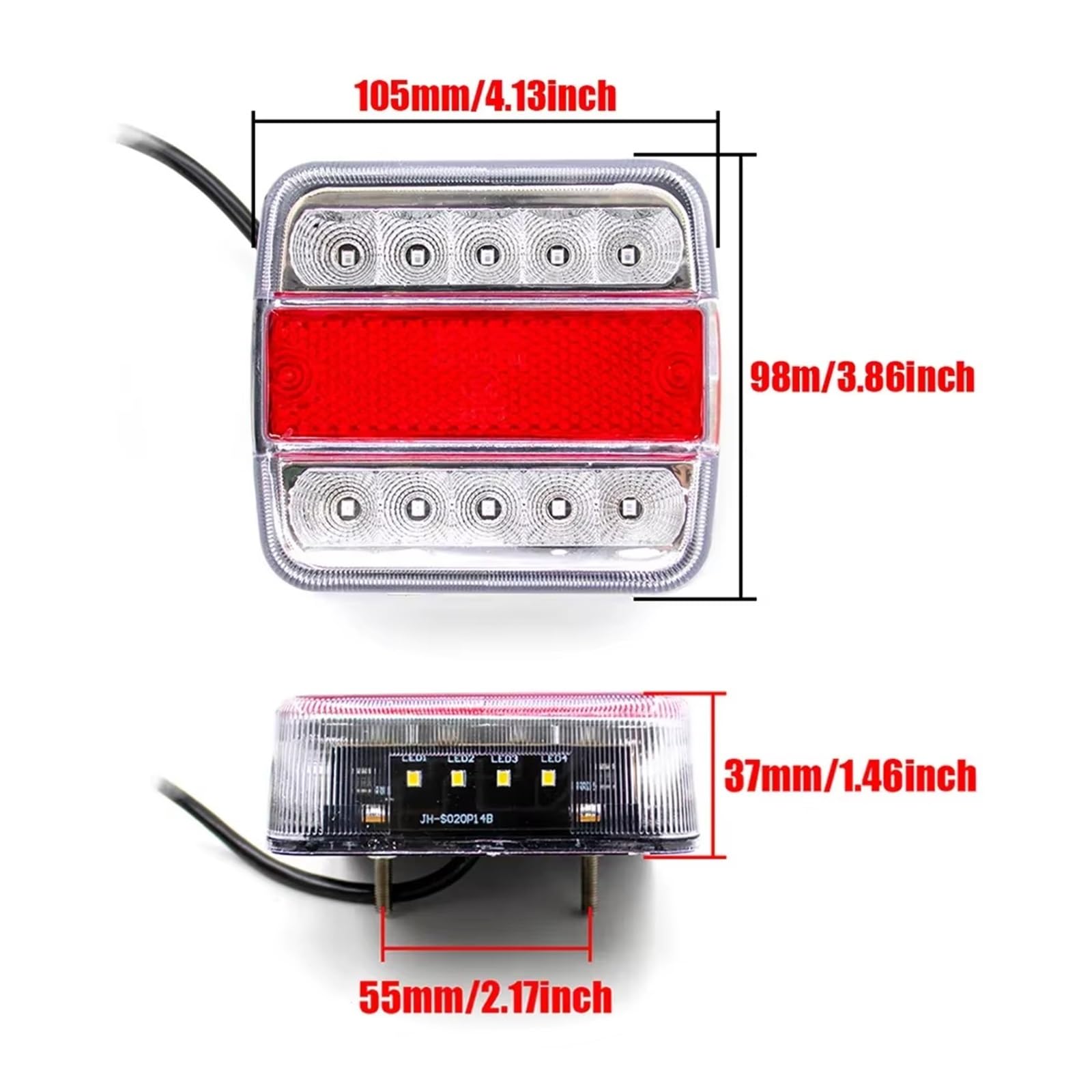 Luz Trasera para Coche, 1 Juego, 12 V, Universal, 7 Pines, luz Trasera combinada para Remolque, Cable de 10 m, Luces LED de Freno y Parada para Remolque y Coche.