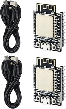 FREENOVE ESP8266 Development Board 2 Pack, 32-bit 160 MHz Mini Microcontroller, Onboard Wi-Fi, Python C Code, Example Projects Tutorial