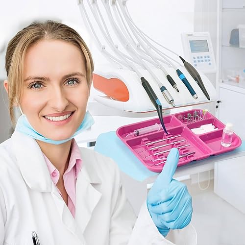 Miniatura 51 de JMU 20 bandejas para instrumentos dentales autoclave de plástico divididas separadas tamaño B para tatuajes médicos y salón de belleza, color morado