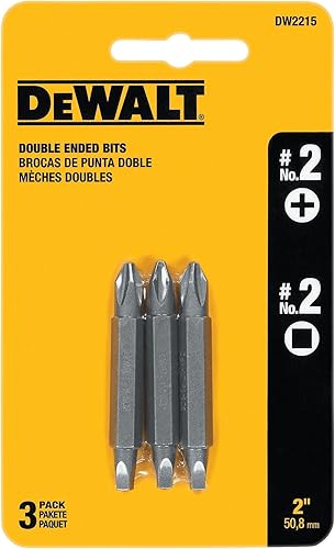 DEWALT DW2215 #2 Phillips y #2 Broca cuadrada para destornillador de doble extremo (paquete de 3)