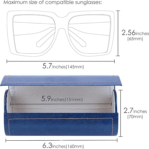 Miniatura 2 de Linkidea Estuche rígido extra grande para lentes de sol, organizador de almacenamiento de lentes de sol de gran tamaño compatible con RayBan RB8097