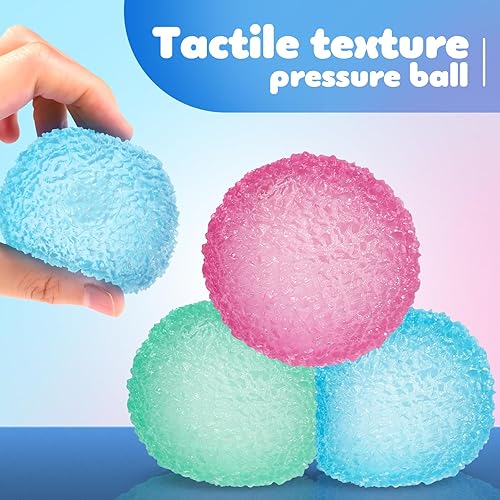 Miniatura 6 de 3 bolas de estrés para adultos, bola blanda sensorial con textura de gel de memoria para niños y adultos, ejercicios de mano, bola para aliviar la