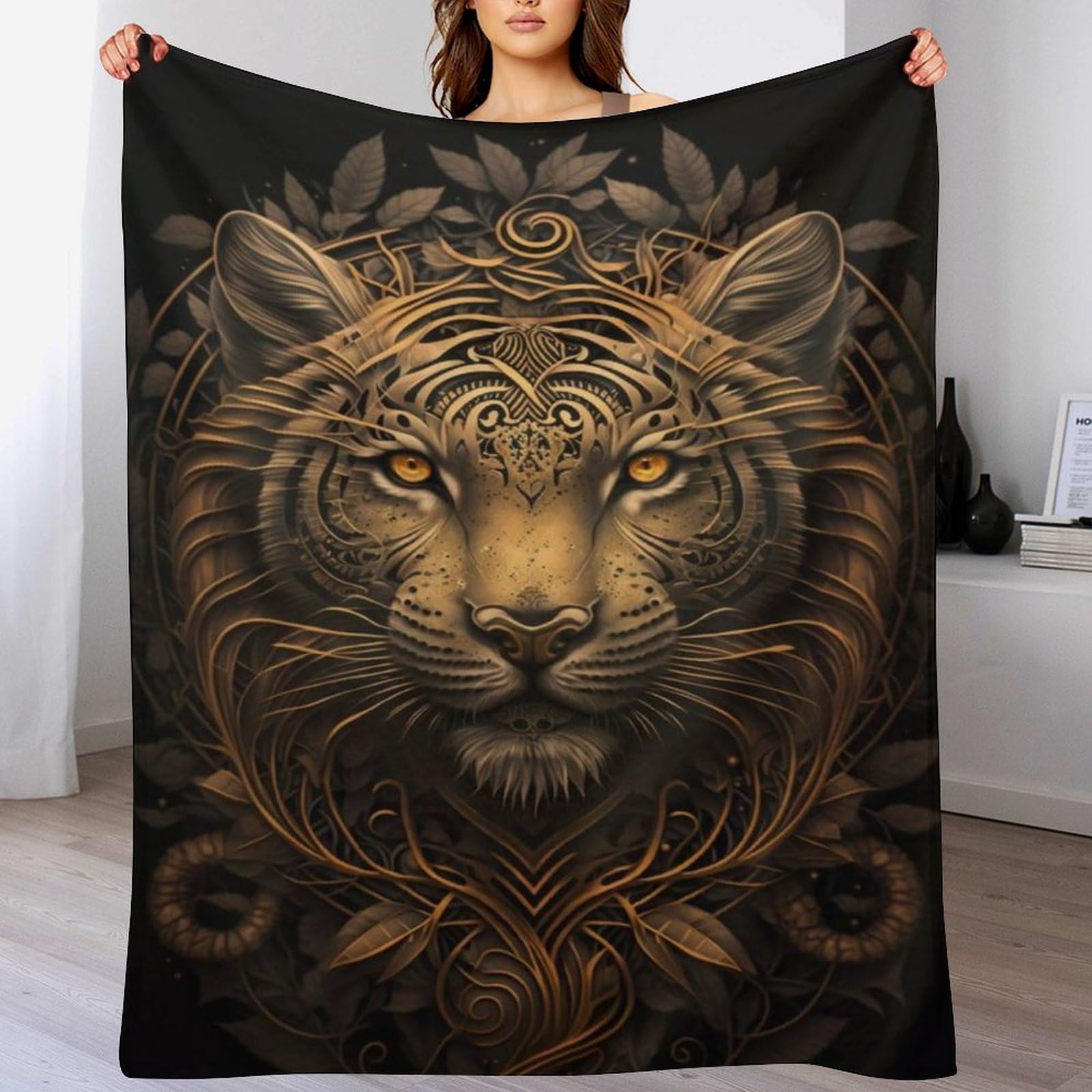Manta de franela de tigre 180x200 cm para sofa y dormitorio todas las estaciones