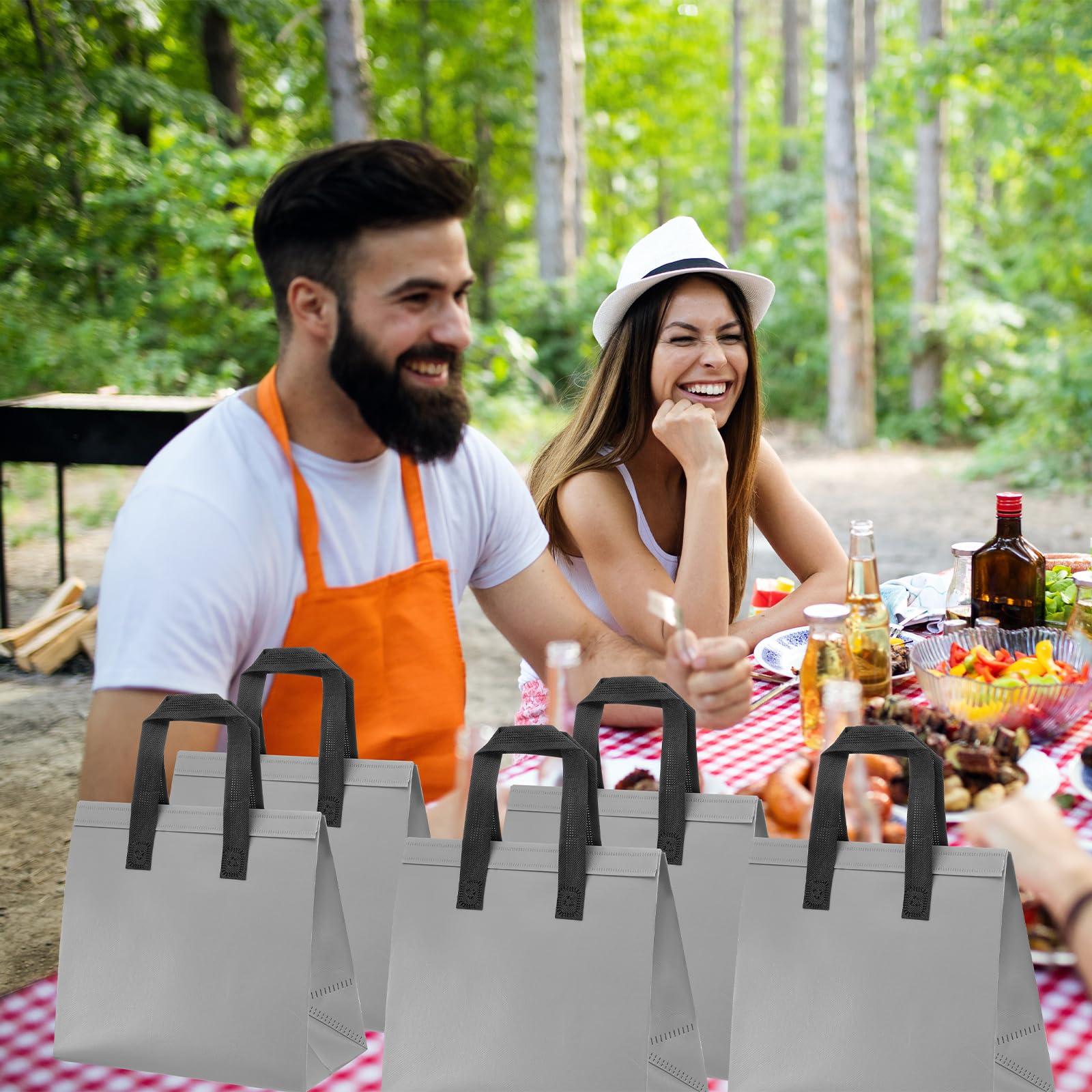FoldTier 300 bolsas aisladas para llevar, aislamiento térmico a granel, alimentos para café, leche, té, alimentos fríos y calientes, mariscos frescos, bolsas de entrega de pizza, para catering