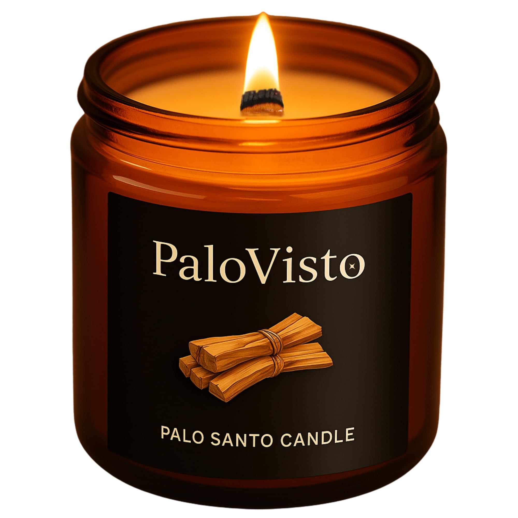 Palo Santo Premium-Kokosnusswachskerze, 237 ml, 60 Stunden Brenndauer, knisternder Holzdocht, handgefertigtes Geschenk, paraffinfreie Luxus-Aromatherapie für Zuhause und Wellness