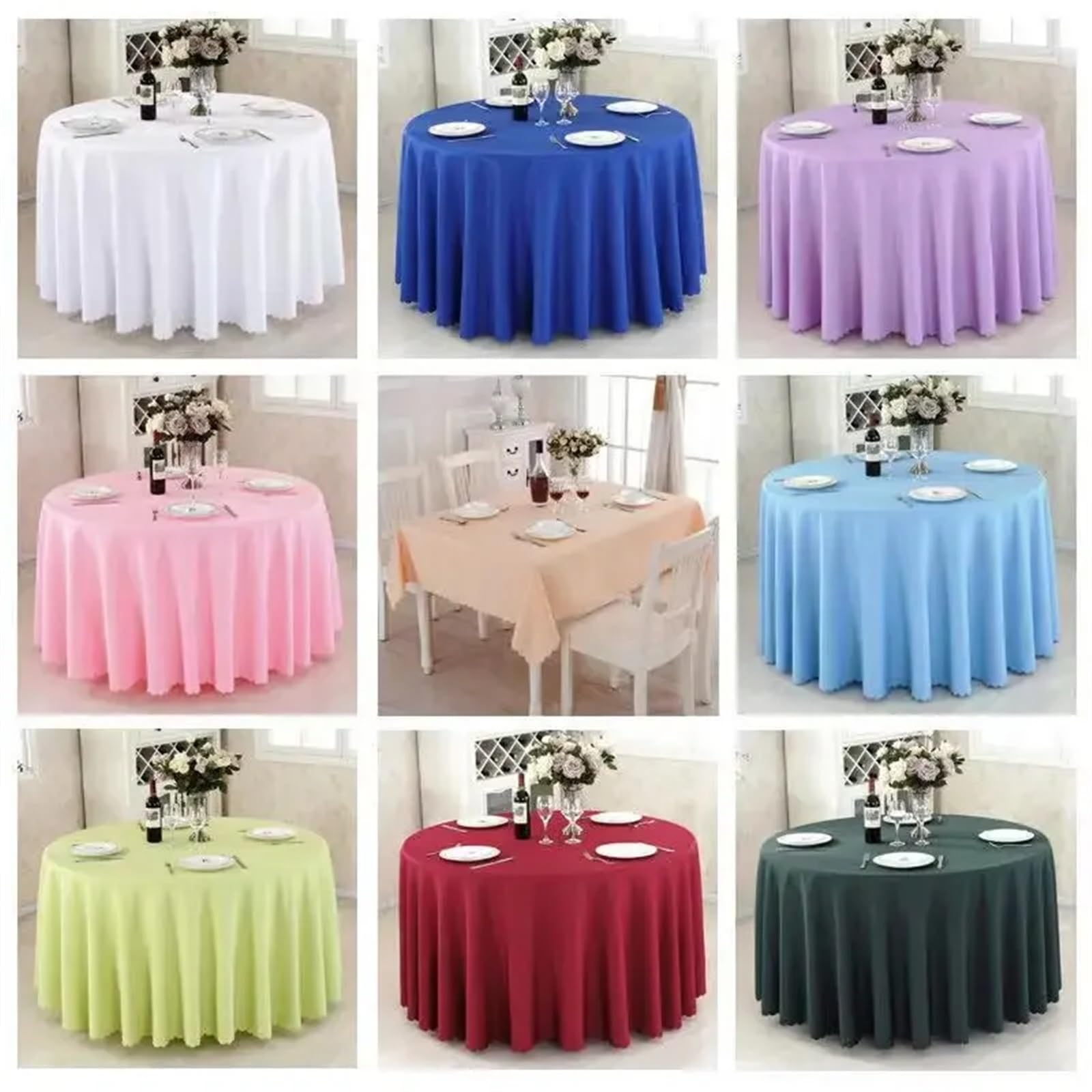 Tovaglia rotonda per matrimoni, par, ristorante, tovaglia nera per decorazione banchetti, 260 cm, perfetta per tavolo da pranzo per eventi speciali