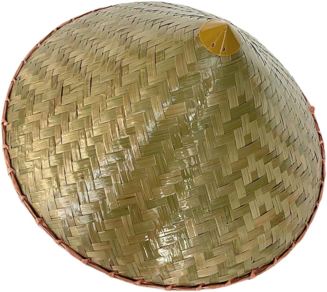 Cabilock Samurai Hat Japanese Bamboo Hat Adult Rainproof Cone Cap Woven Stage Performance