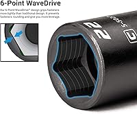 Vista 5 de Capri Tools Juego de dados de impacto Drive Master de 3/8 pulgadas poco profundos, semi-profundos y profundos, SAE, de 5/16 a 1 pulgada con riel