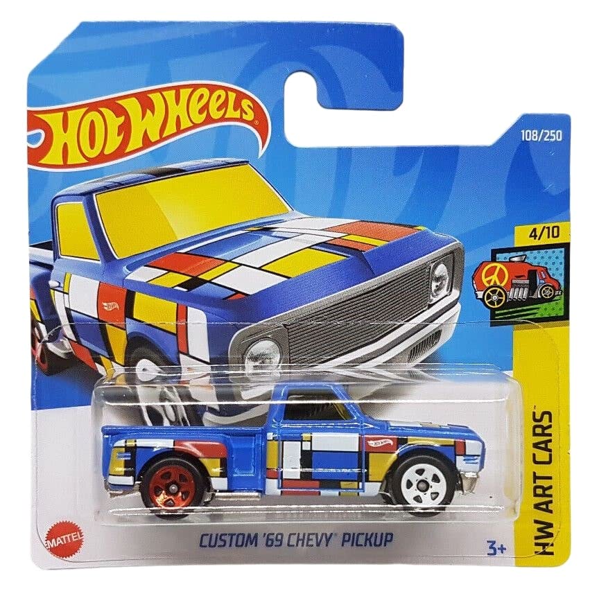 Hot Wheels - Custom ´69 Chevy Pickup - HW Art Cars 4/10 - HCX45 - Short Card - Pickup Truck - GM - Mattel 2022