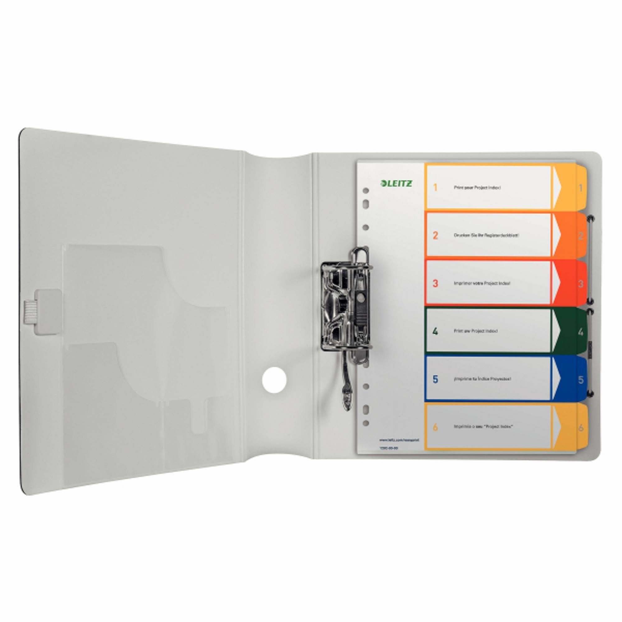 Leitz PC-beschriftbares Register, A4, PP, extrabreit, mehrfarbig (Zahlen 1-6 / 10er Pack)