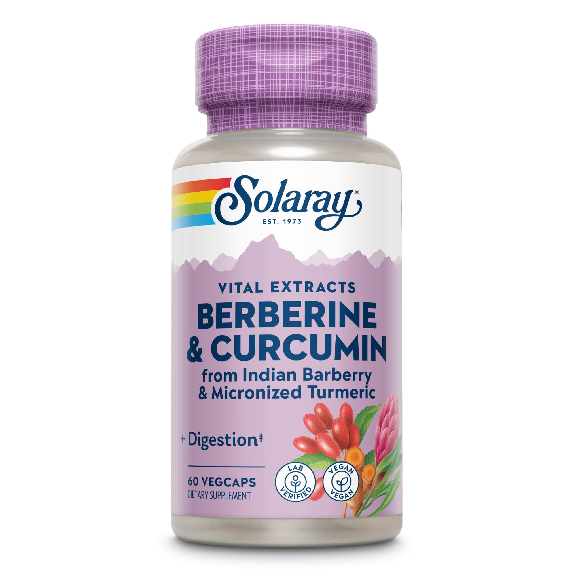 Solaray Berberine & Curcumin 600mg | Berberina & Cúrcuma | 60 VegCaps