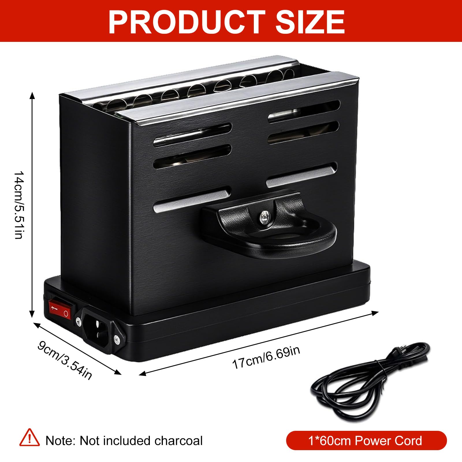 Elektrischer Kohleanzünder, 800W Holzkohle Elektrischer Kohlegrill Anzünder, Kohlegrill Zubehör mit Kabel und Griff, Kohlegrill Kohleanzünder für Outdoor Herd Grill