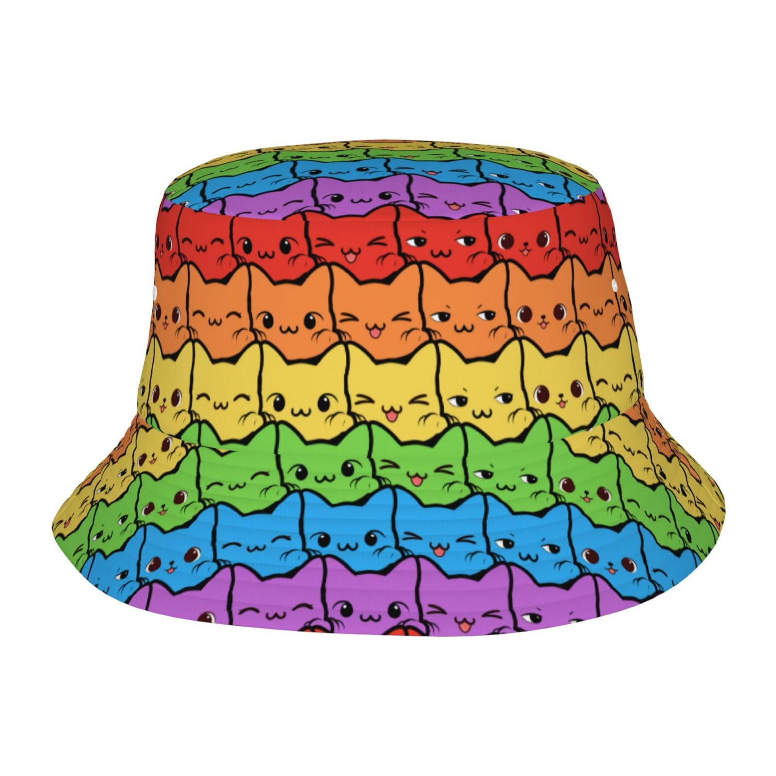 Rainbow Hat LGBT Bucket Hat for Men Women Gay Pride Fisherman Hats, Lightweight Sun Hat for Pride Parade Beach Outdoor