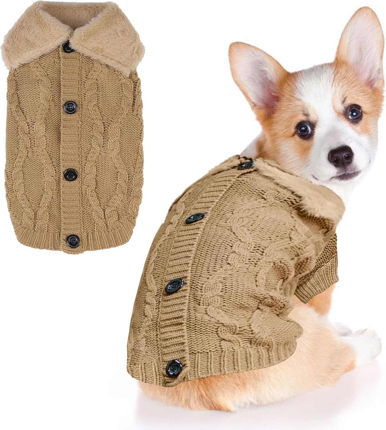 KOOLTAIL Dog Sweater, Knit Turtleneck Cold Weather Extra