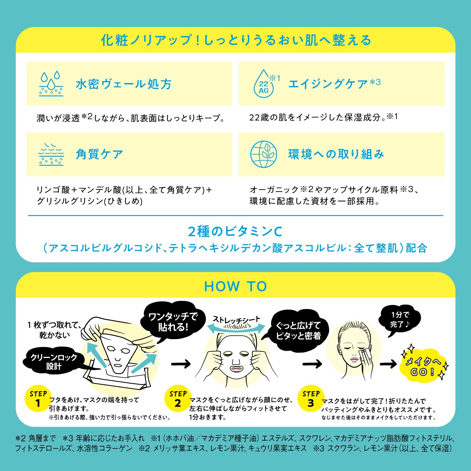 Saborino Face Sheet Mask, Eye Sheet, Refreshing Fruity Type N - 32 Sheets - Image 3