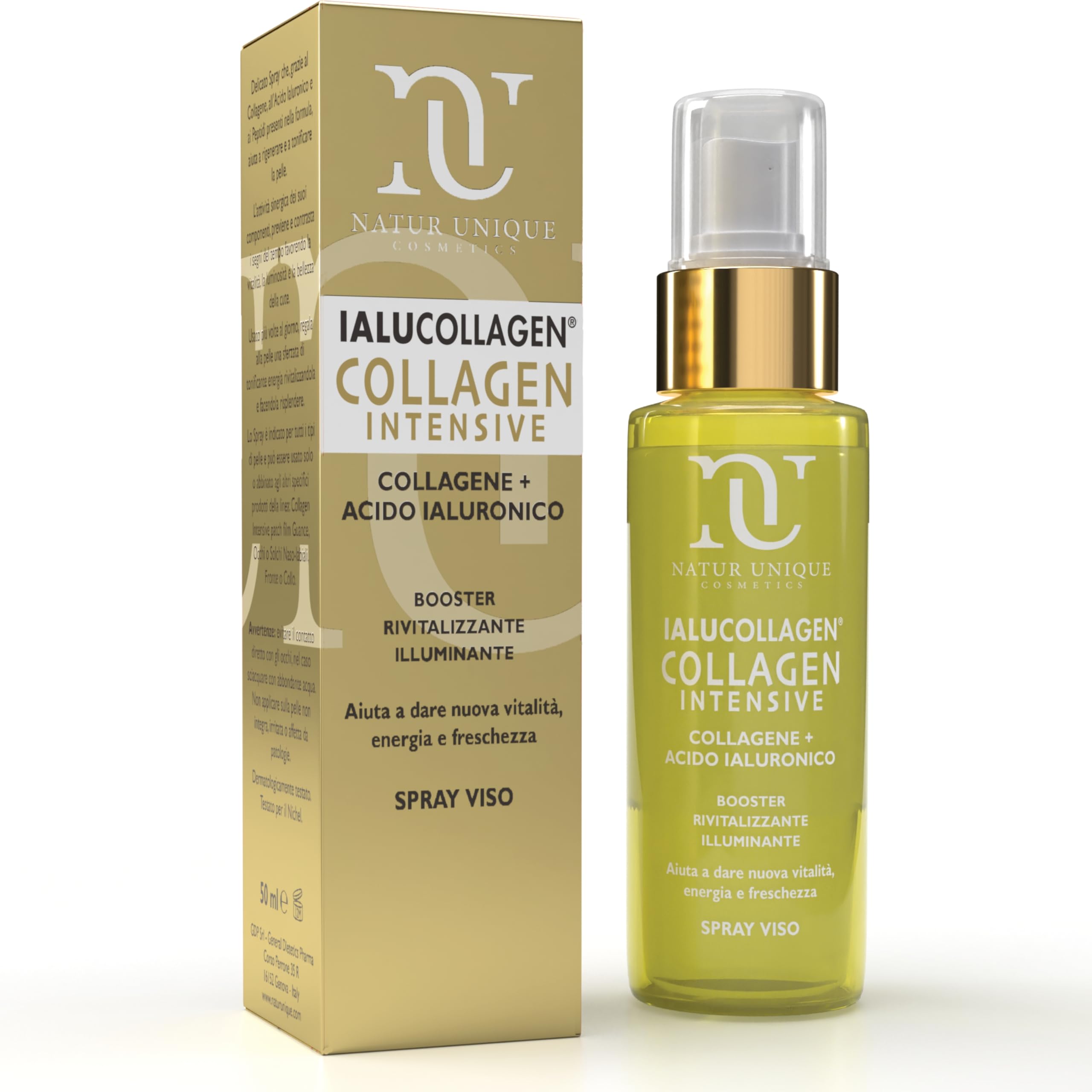 Natur Unique - IALUCOLLAGEN COLLAGEN INTENSIVE SPRAY VISO 50ML | Booster Rivitalizzante e Illuminante con Collagene e Acido Ialuronico | Prodotto in Korea