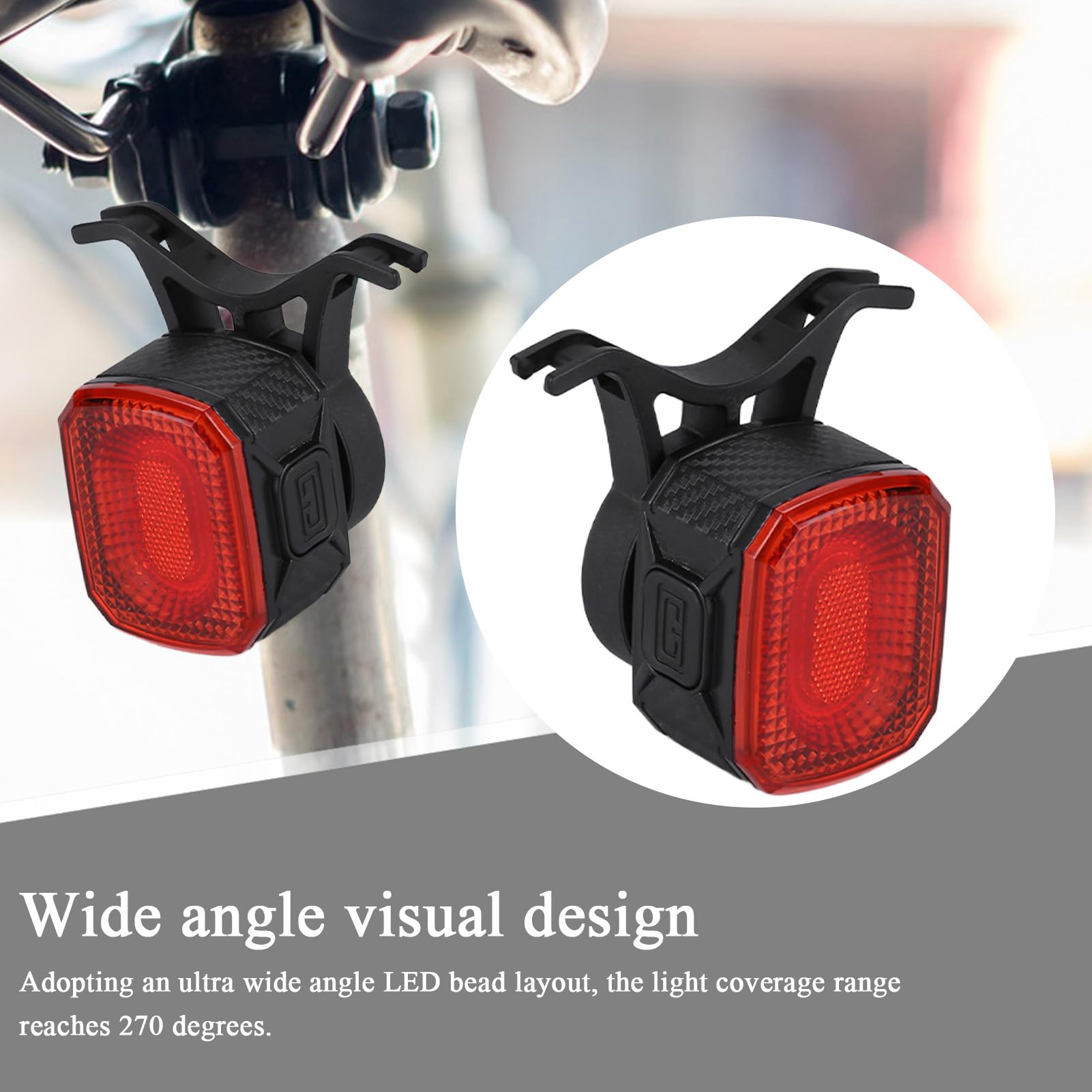 Cycle Light Arrière – Feu LED Rechargeable Avec Capteur De Frein Et 6 Modes – Pour Vélo, Sécurité Nuit, Accessoire Intelligent