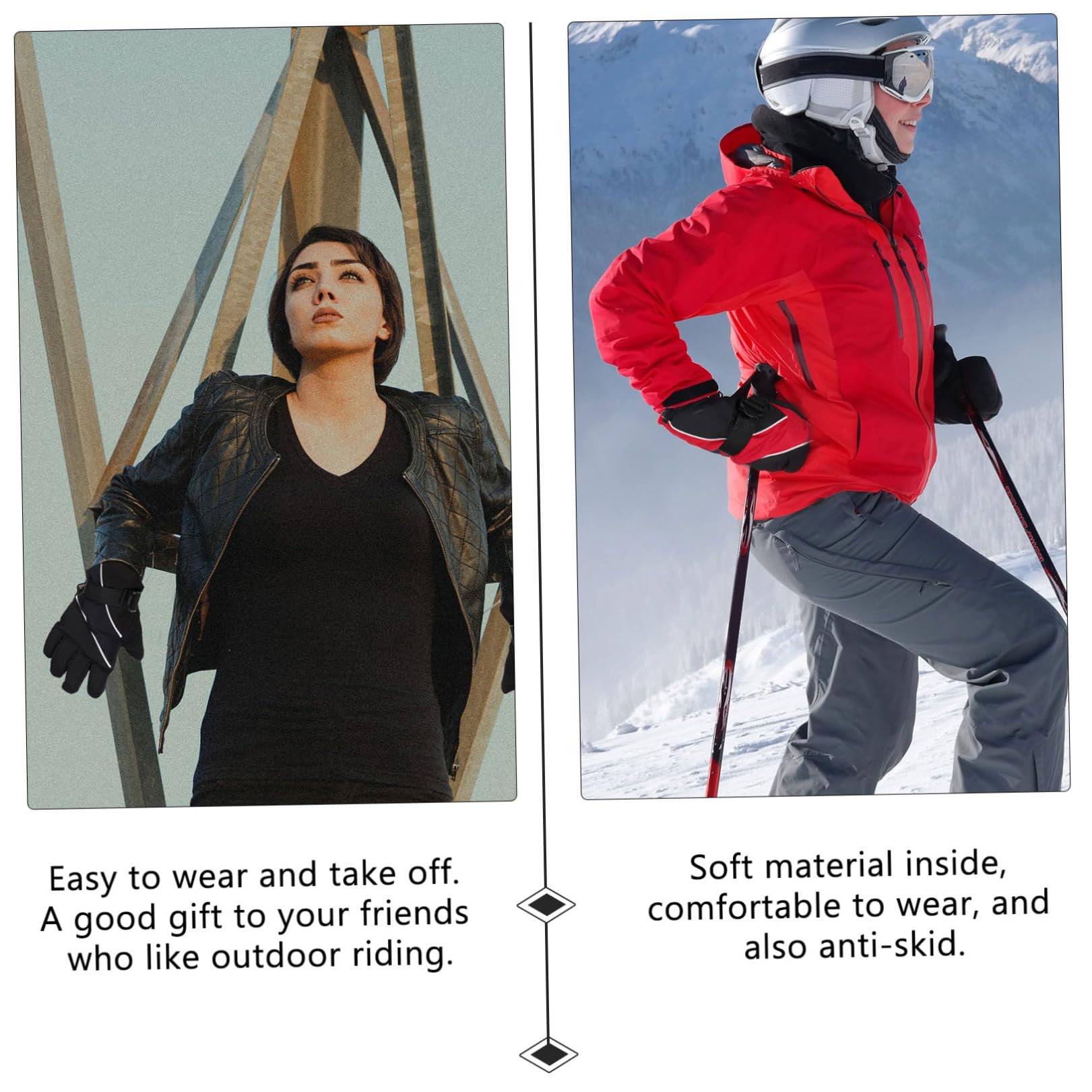 4paare Winterhandschuhe Für Und wasserdichte Winddichte Und rutschfeste Skihandschuhe Für Outdoor-aktivitäten Wie Radfahren Laufen Und Angeln