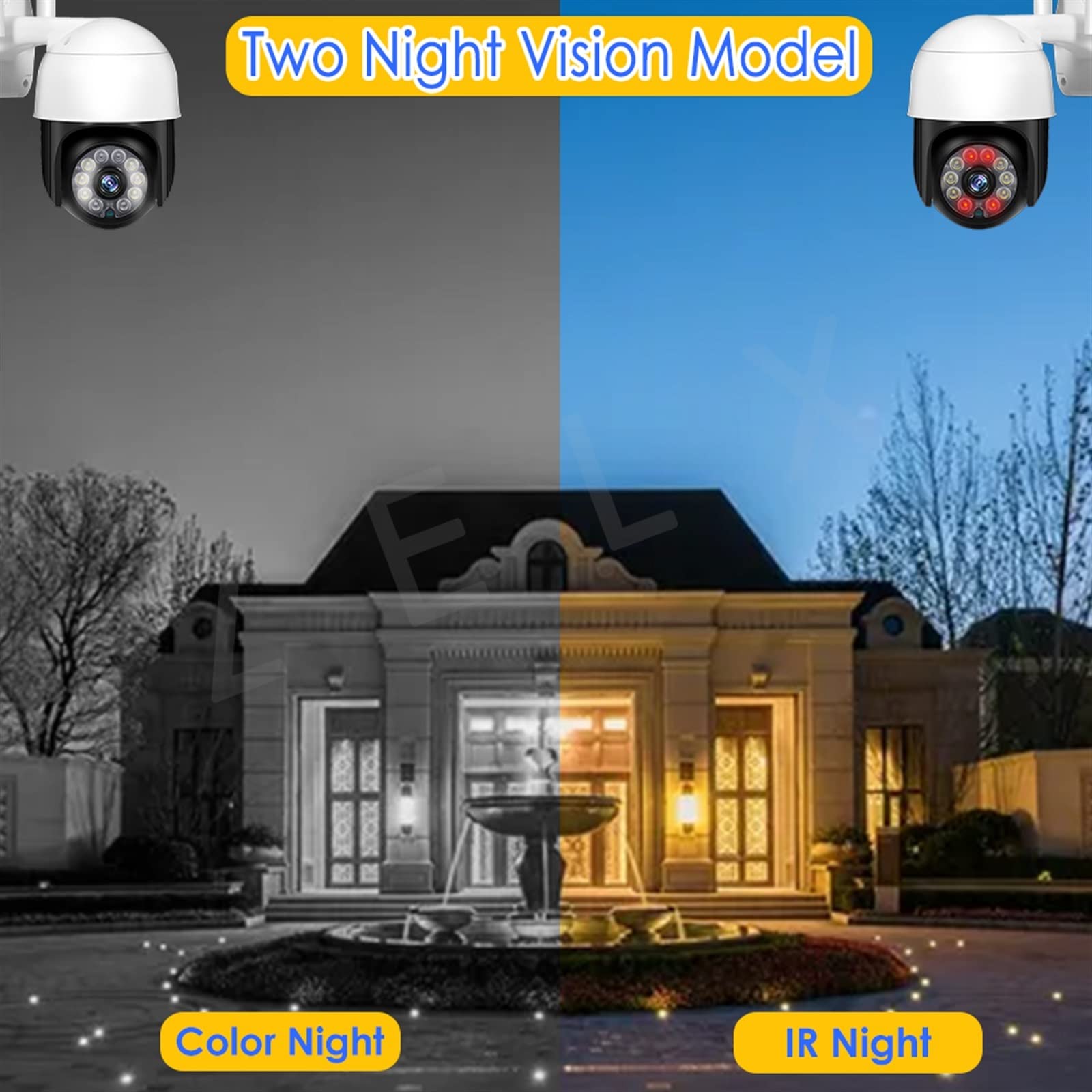 Telecamera WiFi Esterno, Telecamera di videosorveglianza Telecamera di Sicurezza 1080P Outdoor 5MP Wireless CCTV PTZ Telecamera IP Motion Detection AI Tracking,Sicurezza, Antifurto(5MP Camera)