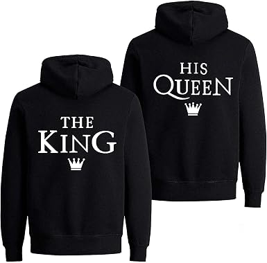 Couples Shop Pareja Sudadera con Capucha The King His Queen Hoodie:  Amazon.es: Ropa