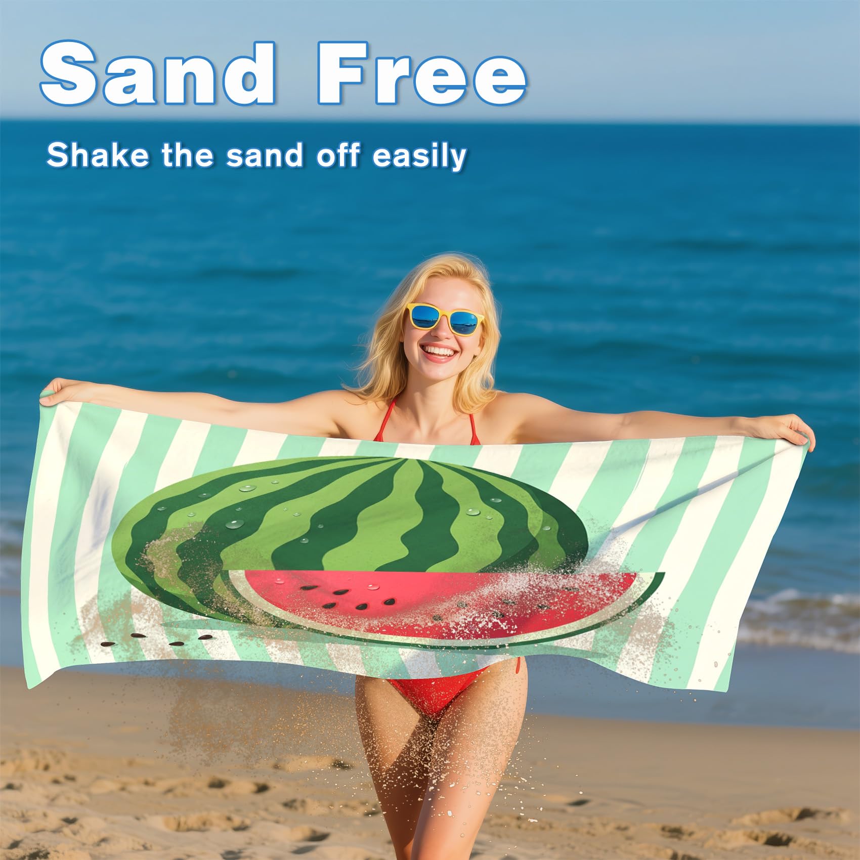 Serviette de Plage XXL Microfibre Palmier Perroquet Feuilles Tropicales, Drap de Plage Séchage Rapide Anti Sable & Légère, Serviette de Bain Grande Taille 100x200 cm, Cadeau été