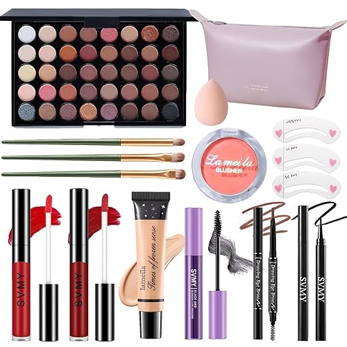 Miniatura 14 de Set de maquillaje para mujeres, kit completo de maquillaje para principiantes y profesionales, juego de maquillaje de viaje para adolescentes