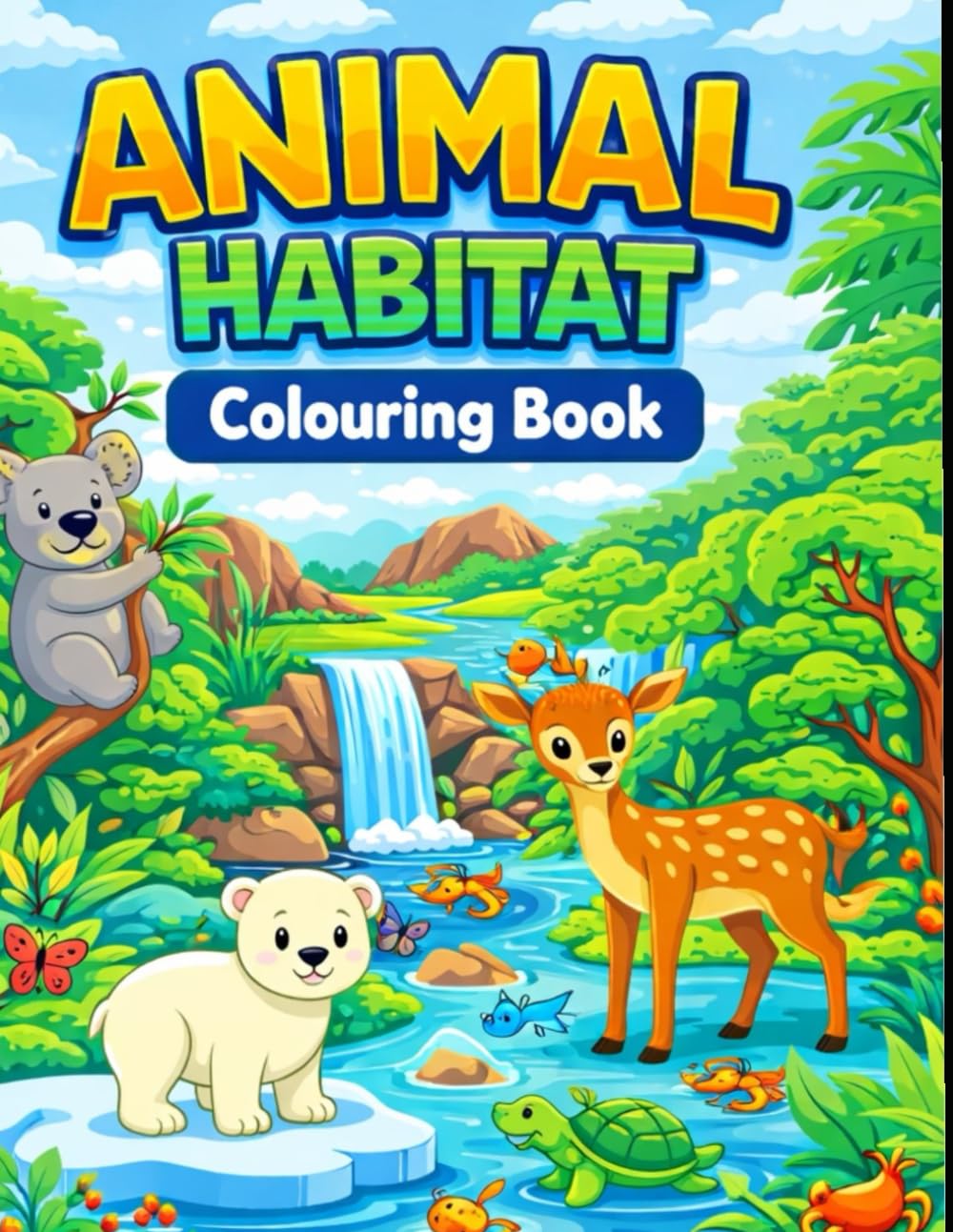 Animal Habitat Colouring Book