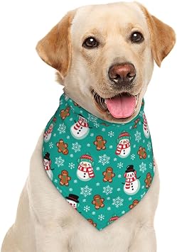 Merry Christmas Snowman Gingerbread Man Snowflakes Cute Dog Bandana Scarf Triangle Bibs Pet Accessories Cat Kerchief