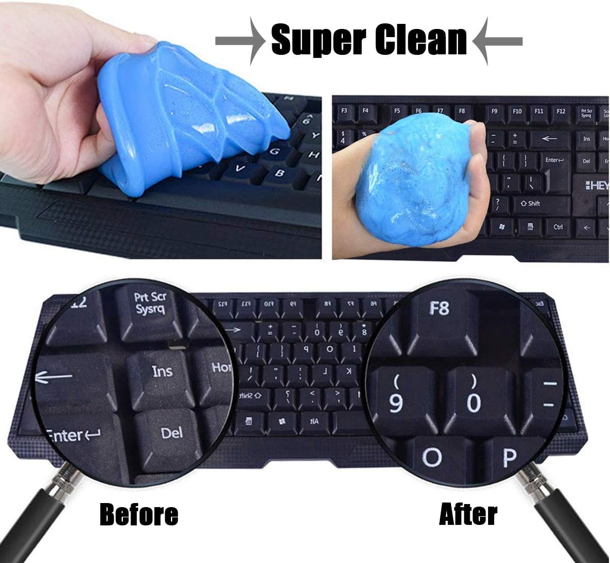 Sendida Car Cleaning Putty Detailing Glue - Auto Interior Cleaner Kit Gel Putty Slime Detailing Mud Dust Set for PC Tablet Laptop Keyboards Car Vents Cleaner Goop