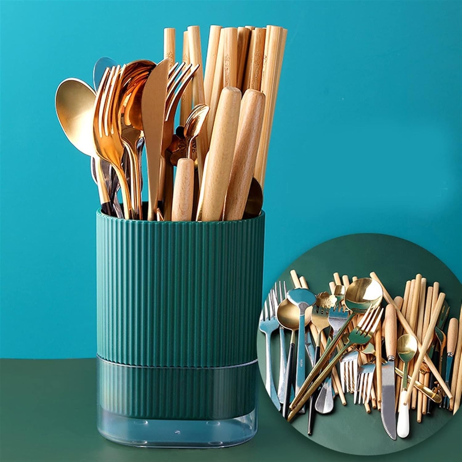 Multifunctional Utensil Rack Chopsticks Drainage Box Storage Box Spoon Fork Cutlery Drainage Kitchen Organization Rack (Color : Mug) (Mug)