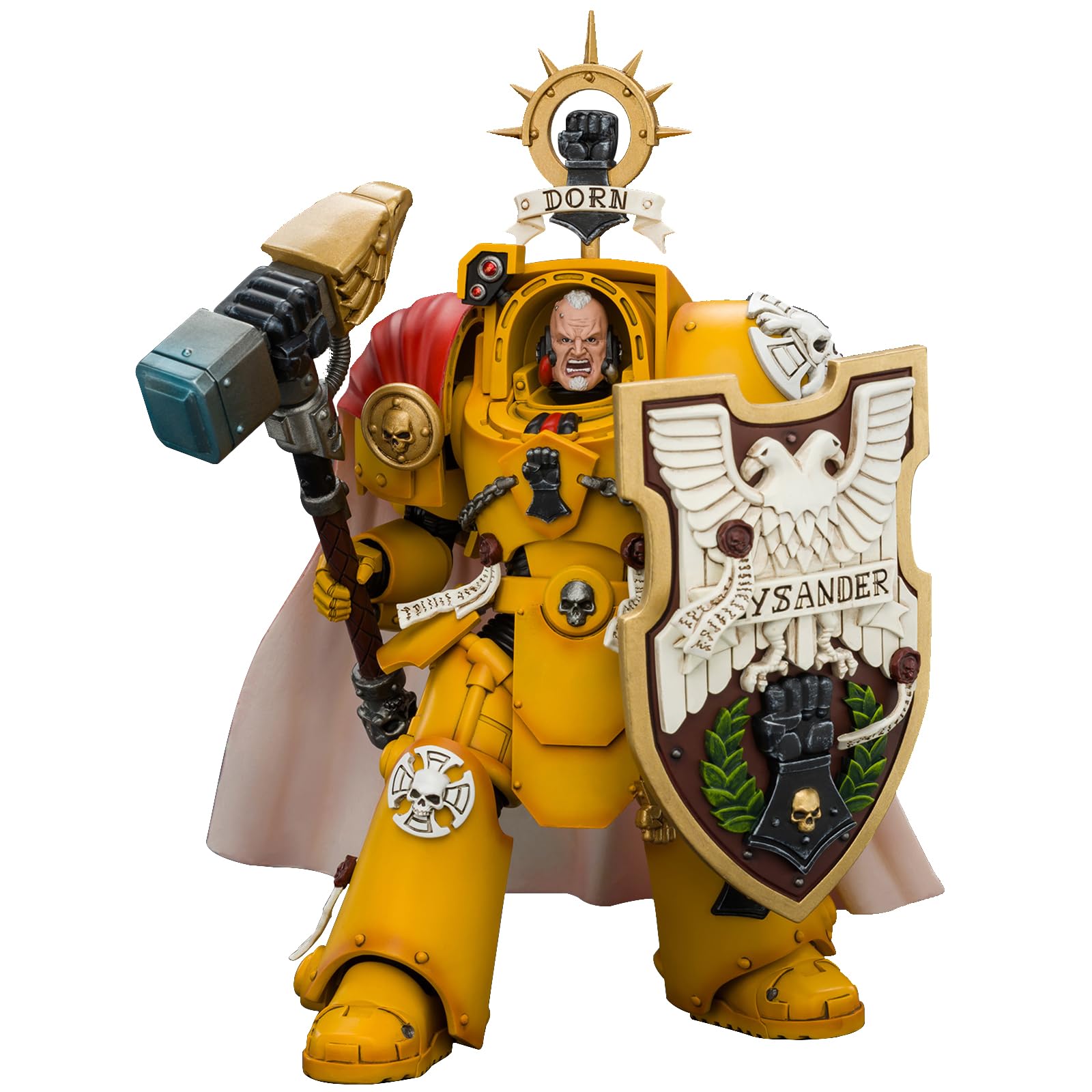 JOYTOY Warhammer 40k Imperial Fists Darnath Lysander with Thunder Hammer and Storm Shield 1/18 Action Figure Collect And Display Model