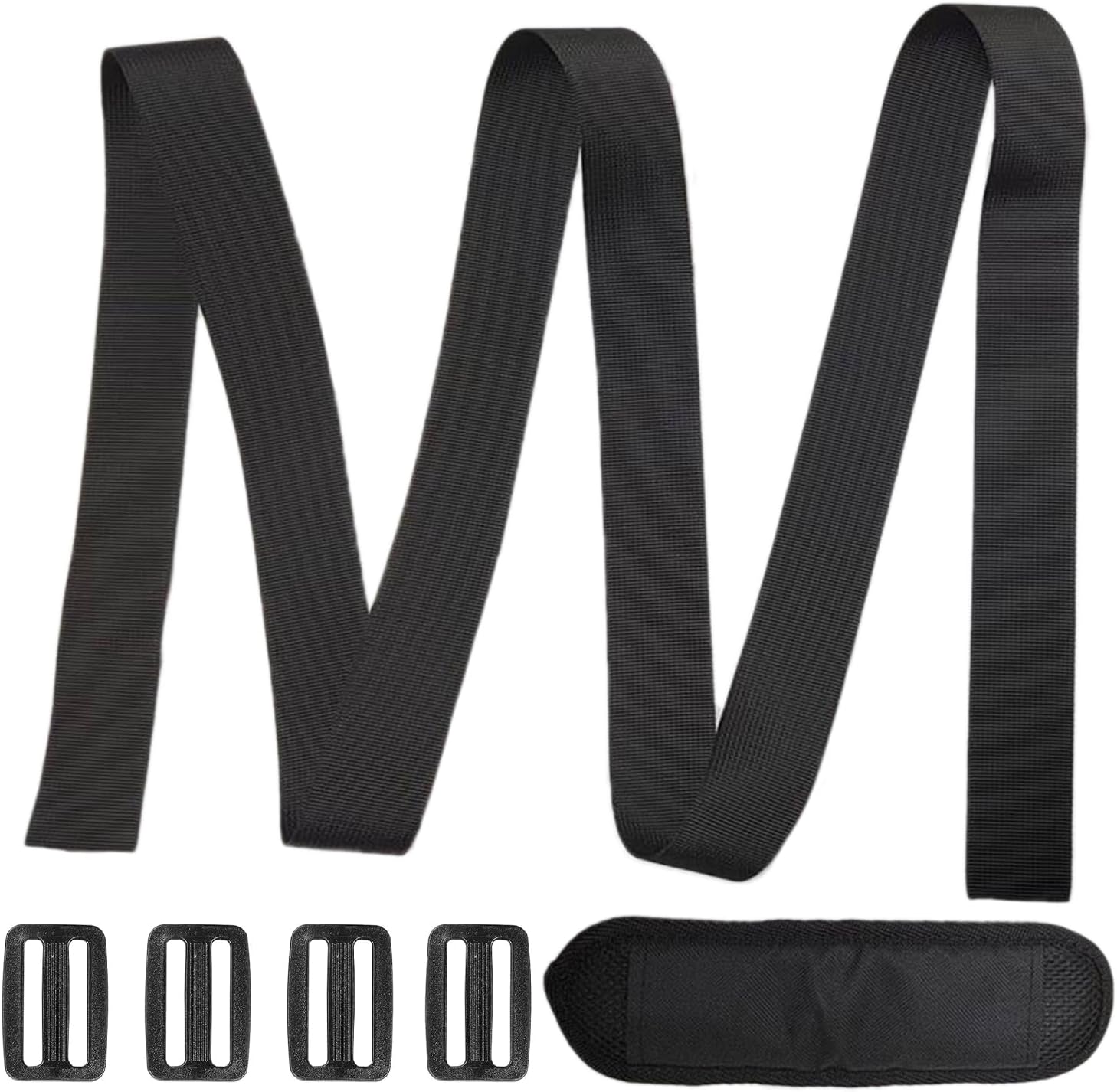 Cooler Strap Compatible with Engel Cooler Adjustable Shoulder Cooler Strap with Comfort Pad and Heavy Duty Buckles Ideal Cooler Straps for Outdoor Use 118" L x 1.5" W（Black）