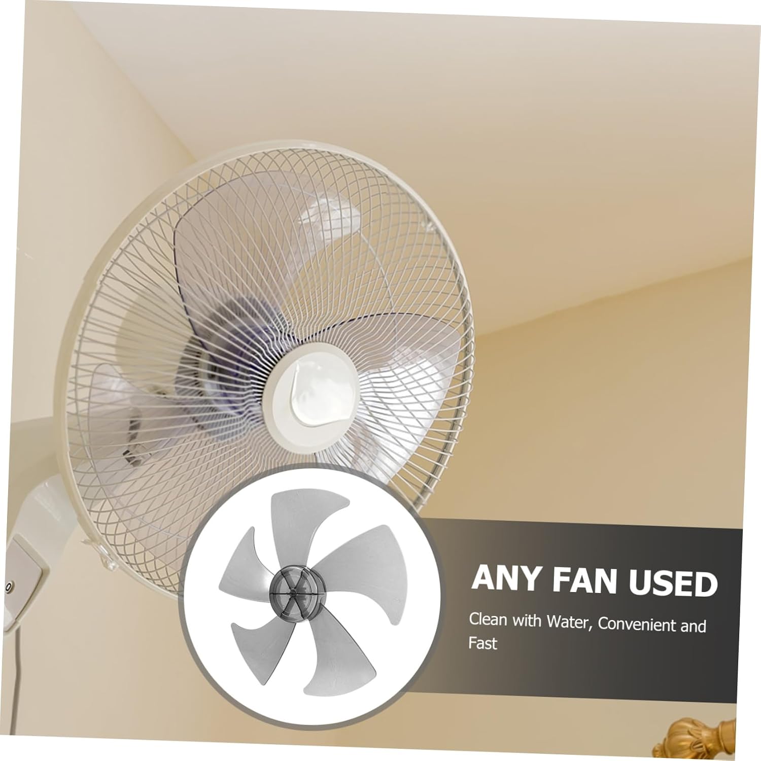 Angoily Plastic Fan Blades Five Leaf Replacement for Table Pedestal and Wall Fans Easy to Clean and Install Compatible Cooling Systems