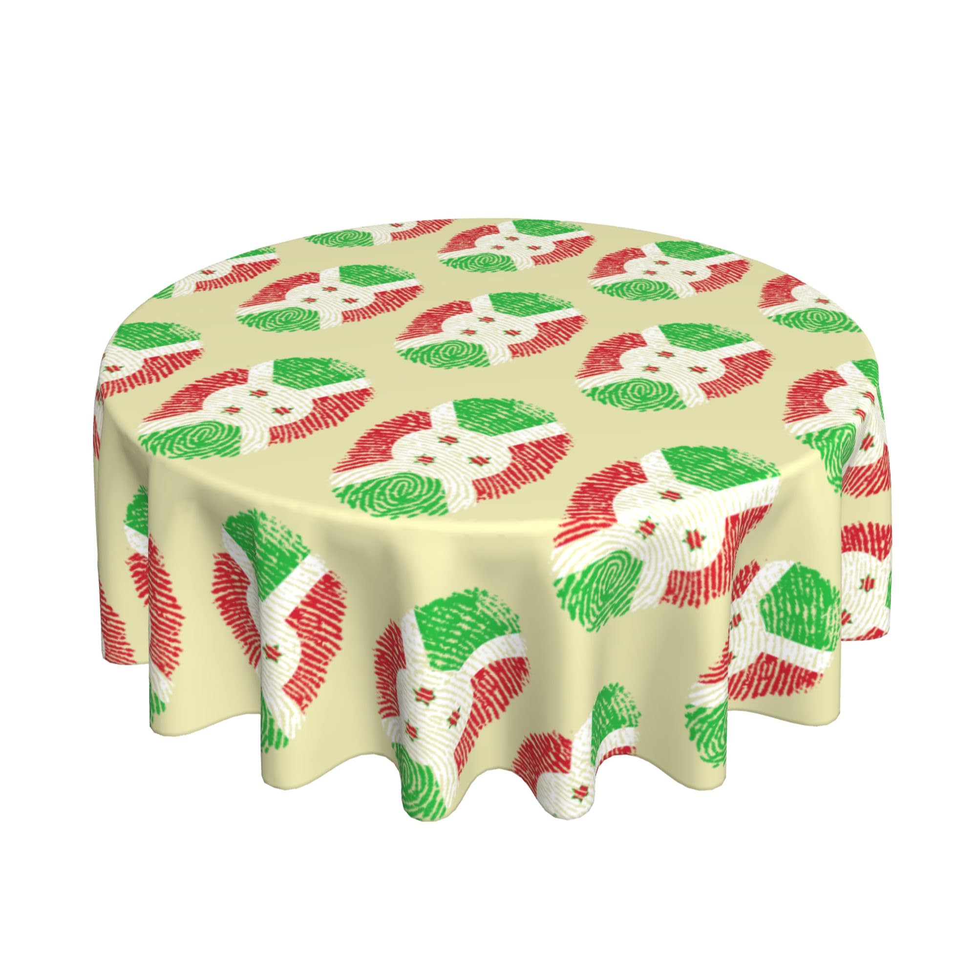 HLBSDM Burundi-DNA Fingerprint 60" Restaurant Circle Decor Tablecloth Festive Table Cover Round Art Desk Cloth