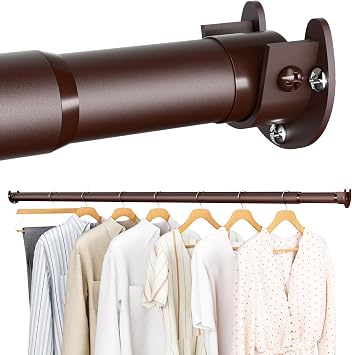 Closet Rods for Hanging Clothes, 17-82 Inch Stepless Adjustable Closet Rod