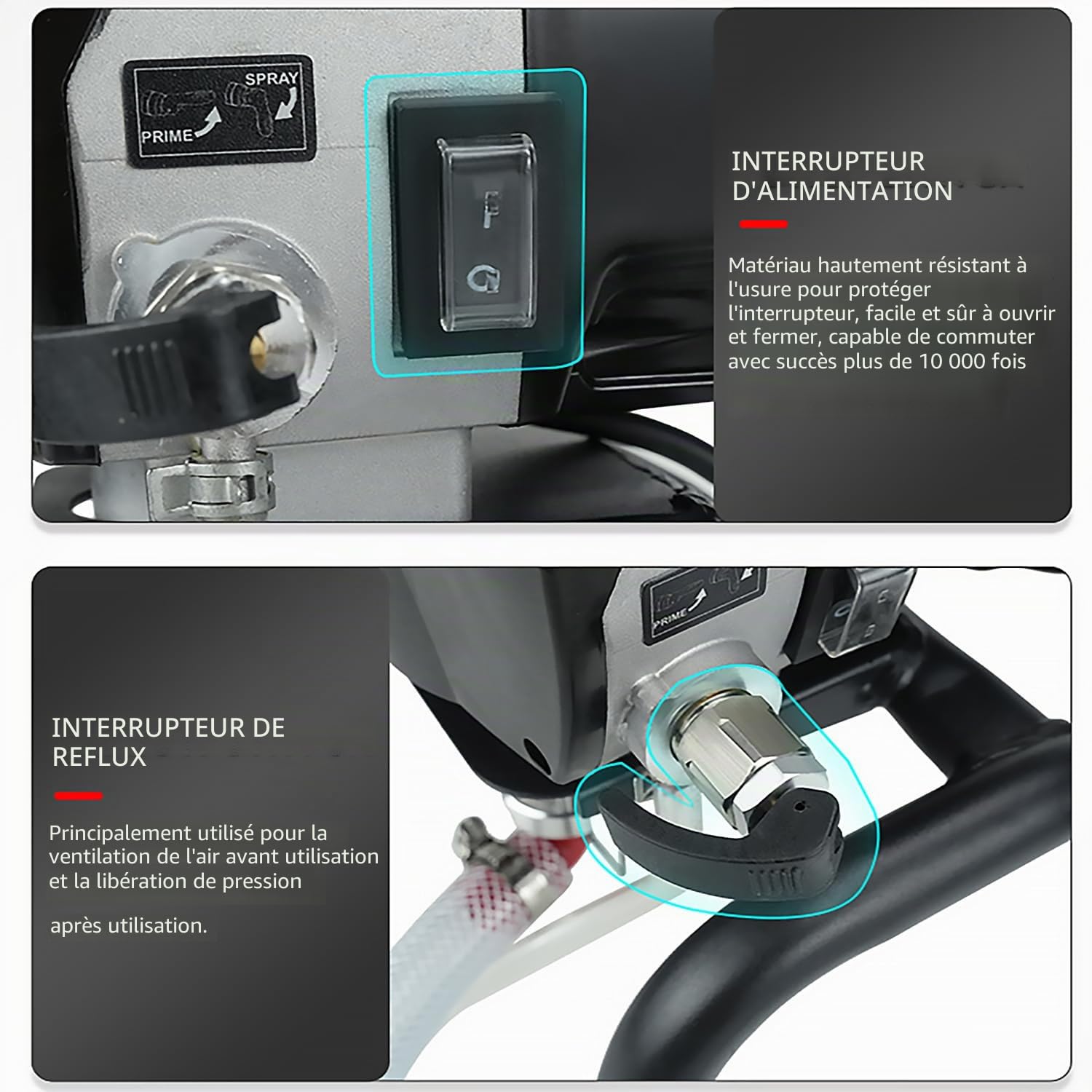 S20 Pulvérisateur de Peinture sans air, 0,52 GPM pour Peinture intérieure et extérieure, équipement de pulvérisation électrique de 3300 PSI pour projets de Peinture de Bricolage avec