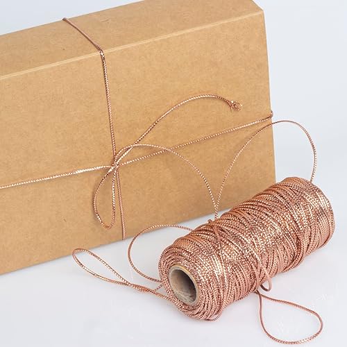 Miniatura 10 de 2 rollos de cuerda metálica de oropel para colgar adornos de Navidad, decoración, manualidades y envoltura de regalos, 0.059 pulgadas (plateado)