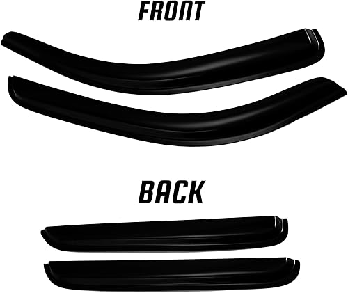 Miniatura 3 de JSP Tira deflectora de ventana lateral, protector de lluvia de canal exterior para Toyota Tacoma Crew Max 2016-2022, acrílico ahumado oscuro,