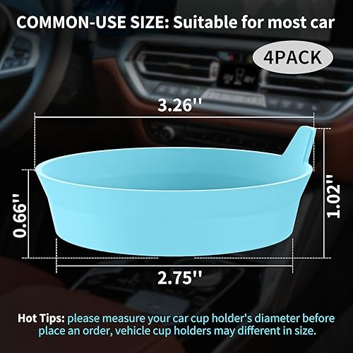 Miniatura 2 de ME.FAN Portavasos para automóvil (paquete de 4) tapetes de silicona para tazas, accesorios interiores universales antideslizantes para empotrar,