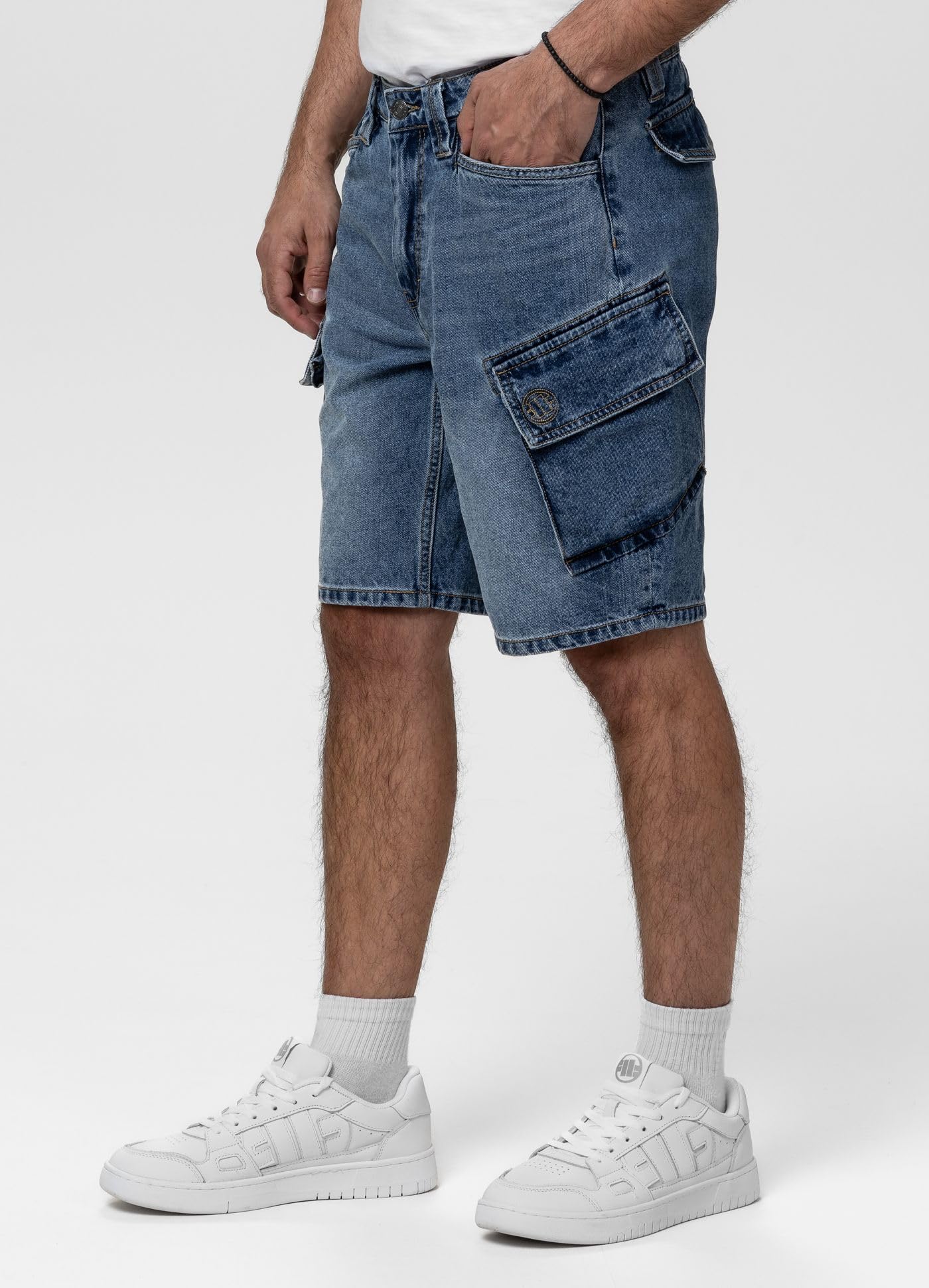 PITBULL Herren Jeans Shorts STRANDWAY Cargo Shorts Männer Denim Bermuda Regular Fit mit Washed-Effekt und Cargotaschen
