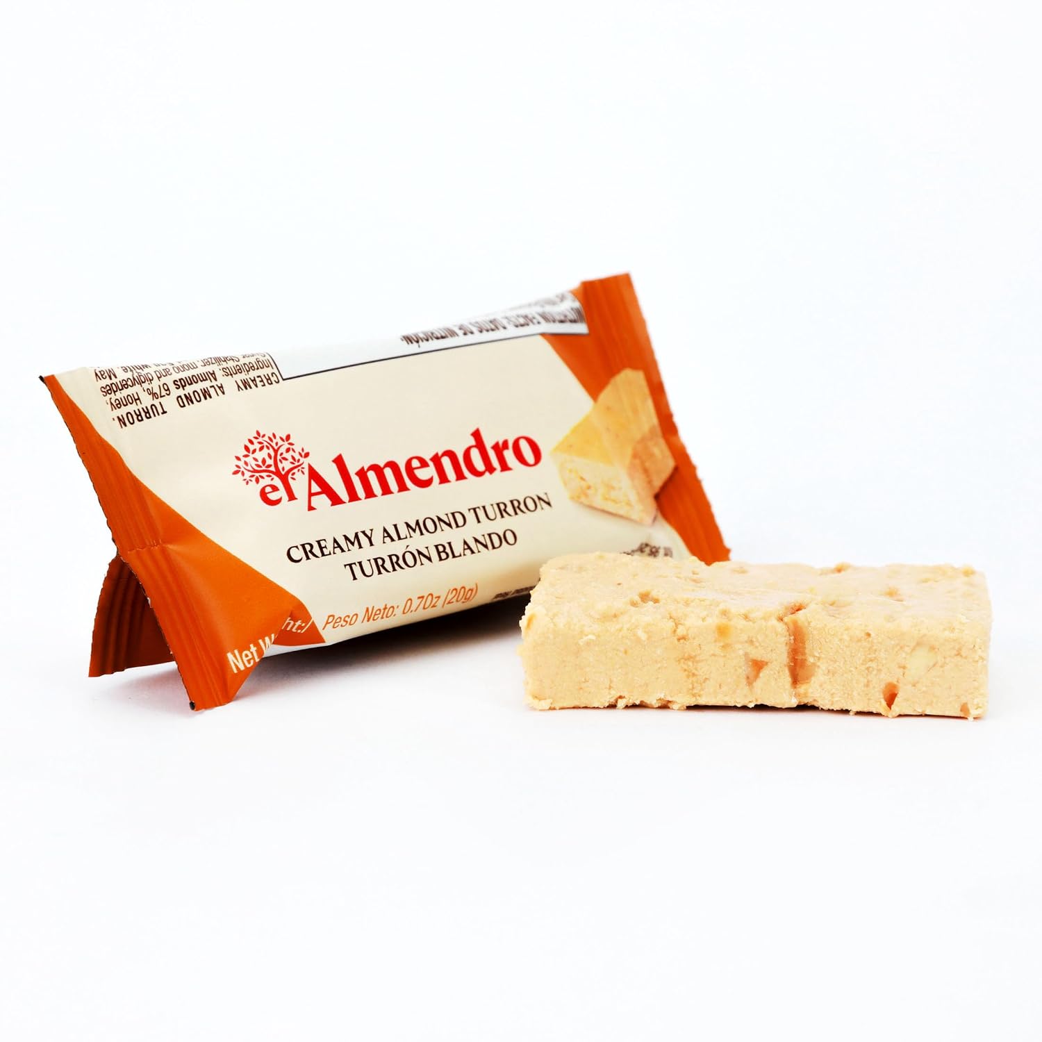 Creamy Almond Turron Nougats From Spain, Traditional Spanish Candy Individually Wrapped, 24 Turron Blando Bars By El Almendro, Dessert, Gluten Free Easter Candy Basket Stuffers For Adults