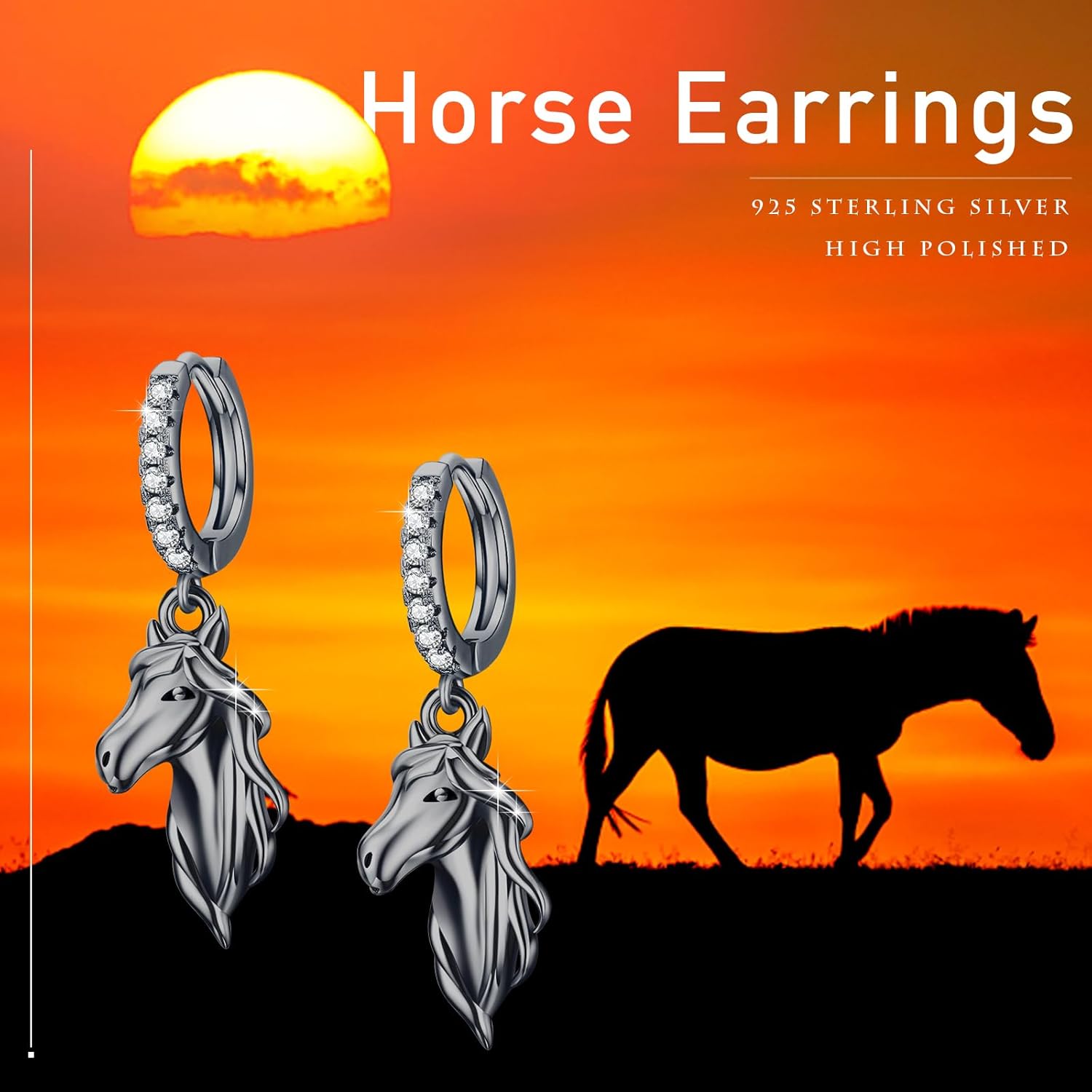 Horse Earrings for Women 925 Sterling Silver Horse Earrings Kentucky Derby Jewelry Gifts for Women - Image 6