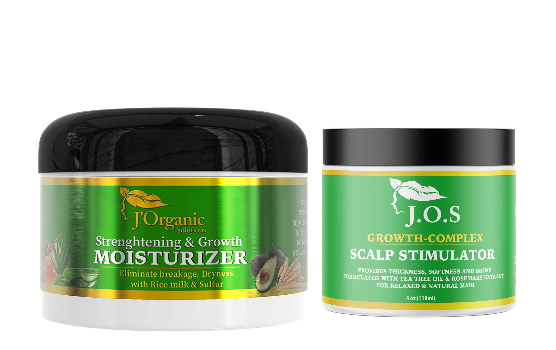 J'Organic Solutions Strengthening & Growth hair Moisturizer, with Rice Milk & Sulfur, Softens & Strengthens Curly, Coily Hair, Vanilla Scent, 8oz